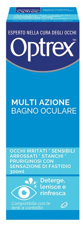 BAGNO OCULARE OPTREX MULTI AZIONE 300 ML + OCCHIERA FLESSIBILE - Metafarm