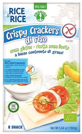 RICE&RICE CRISPY CRACKERS 100% RISO 160 G SENZA LIEVITO - Metafarm