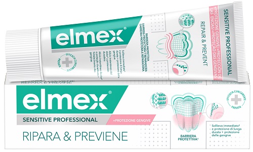 DENTIFRICIO ELMEX SENSITIVE RIPARA & PREVIENE 75 ML - Metafarm
