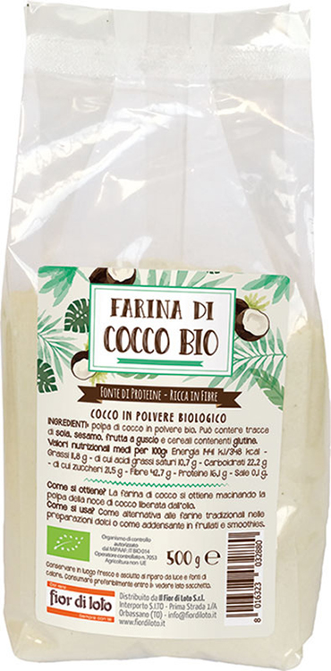 FIOR DI LOTO FARINA DI COCCO BIO 500 G - Metafarm