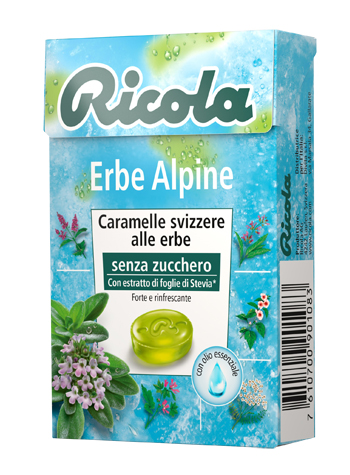 RICOLA ERBE ALPINE SENZA ZUCCHERO 50 G - Metafarm
