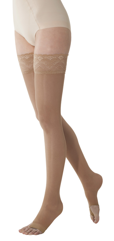 MARILYN 140 PUNTA APERTA CALZA AUTOREGGENTE CAMEL 4XL - Metafarm