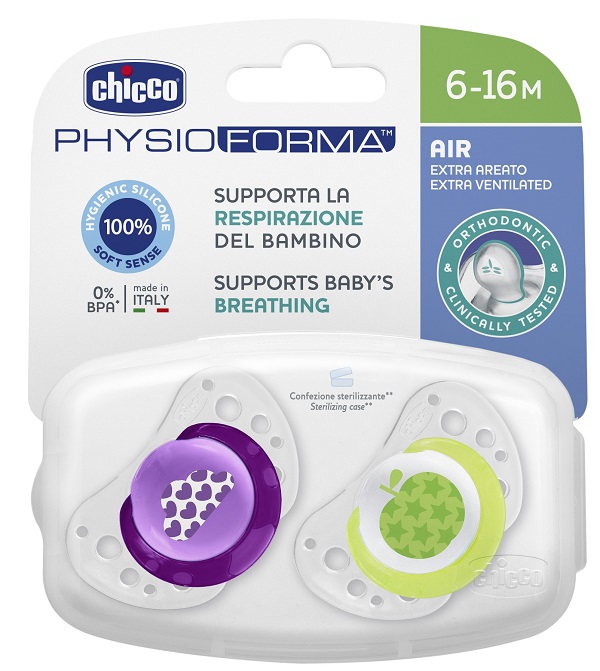 CHICCO SUCCHIETTO AIR GIRL IN SILICONE 6-16 MESI 2 PEZZI - Metafarm