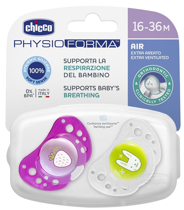 CHICCO SUCCHIETTO AIR GIRL IN SILICONE 16-36 MESI 2 PEZZI - Metafarm