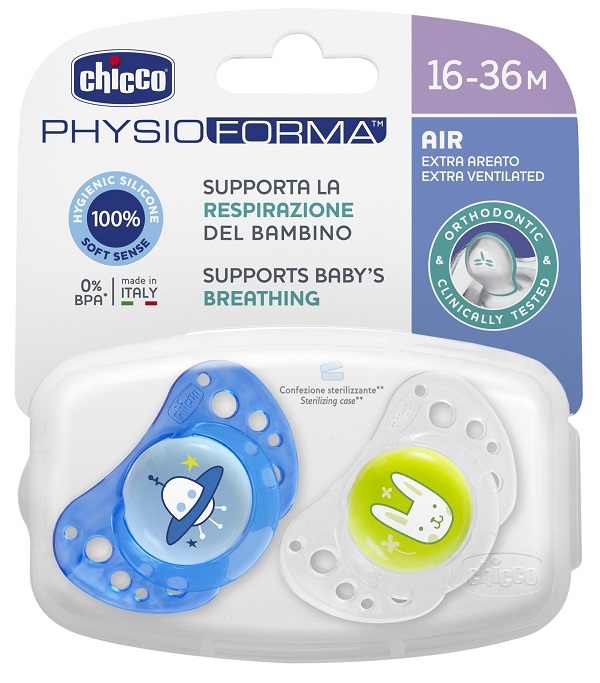 CHICCO SUCCHIETTO AIR BOY IN SILICONE 16-36 MESI 2 PEZZI - Metafarm