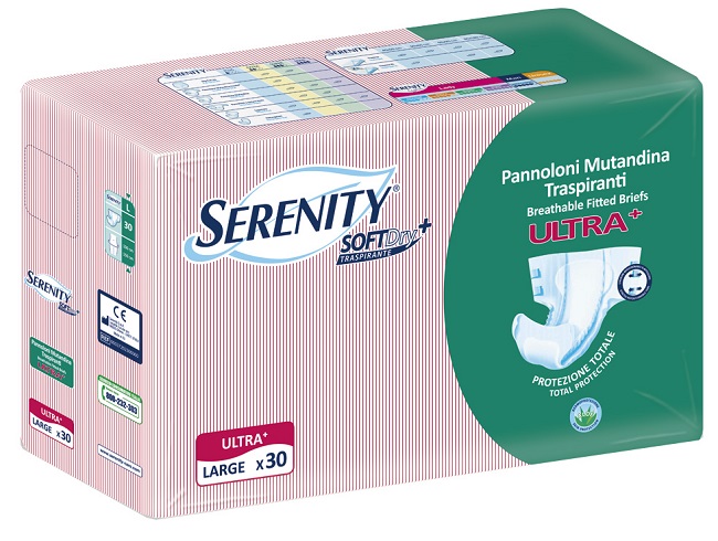 PANNOLONE A MUTANDINA SERENITY FITTED ULTRA + ALOE L 30 PEZZI - Metafarm
