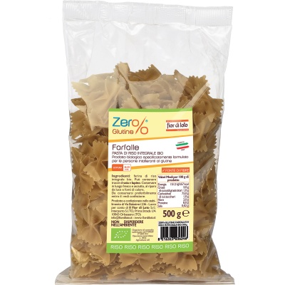 ZER% GLUTINE FARFALLE DI RISO INTEGRALE BIO 500 G - Metafarm