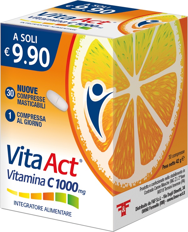 VITA ACT VITAMINA C 1000MG 30 COMPRESSE MASTICABILI - Metafarm
