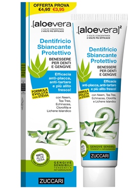 ALOEVERA2 DENTIFRICIO SBIANCANTE PROTETTIVO CON STEVIA 100 ML - Metafarm