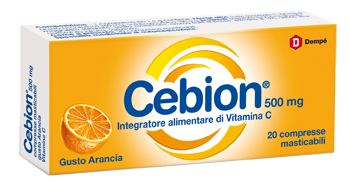 CEBION MASTICABILE ARANCIA VITAMINA C 500 MG 20 COMPRESSE - Metafarm