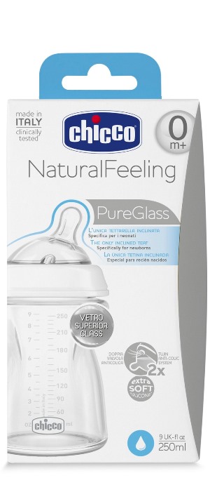 CHICCO BIBERON NATURALFEELING VETRO 0M+ 250 ML - Metafarm