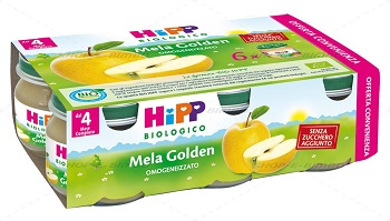 HIPP BIO OMOGENEIZZATO MELA GOLDEN 6X80 G - Metafarm