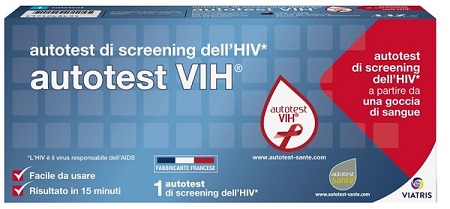 AUTOTEST VIH SCREENING DELL'HIV CONTIENE 1 AUTOTEST + SOLUZIONE + BISTURI + CEROTTO + GARZA + SALVIETTA DISINFETTANTE - Metafarm