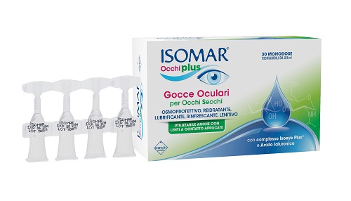 ISOMAR OCCHI PLUS GOCCE OCULARI PER OCCHI SECCHI ALL'ACIDO IALURONICO 0,25% 30 FLACONCINI MONODOSE - Metafarm