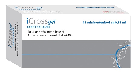 ICROSS GEL GOCCE OCULARI ACIDO IALURONICO CROSS-LINKATO 0,4% 15 MONODOSE DA 0,35 ML - Metafarm
