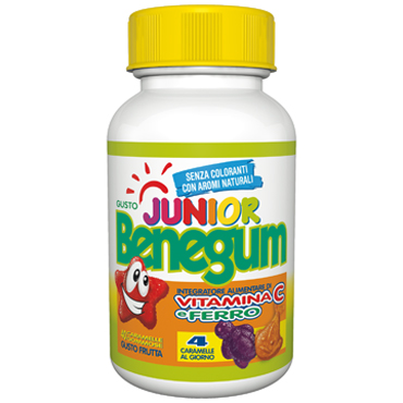 BENEGUM JUNIOR VIT C E FERRO 40 CARAMELLE GOMMOSE GUSTO FRUTTA - Metafarm