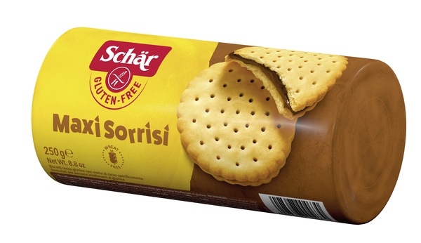 SCHAR MAXI SORRISI BISCOTTI CON CREMA AL CACAO 250 G - Metafarm