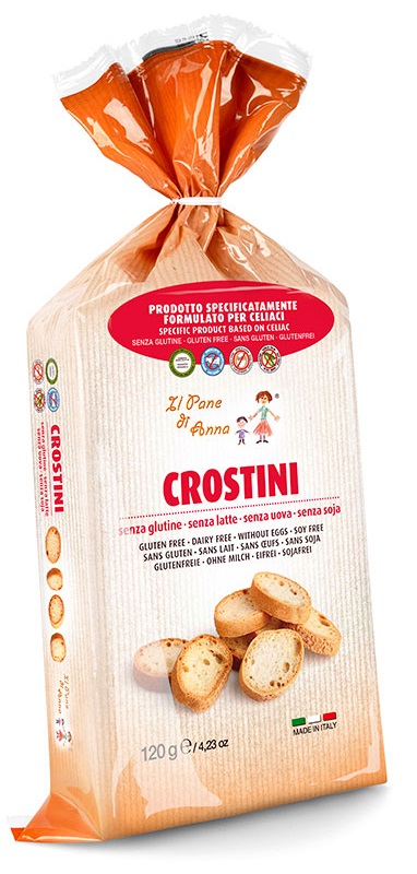 IL PANE DI ANNA CROSTINI SENZA LATTE 120 G - Metafarm