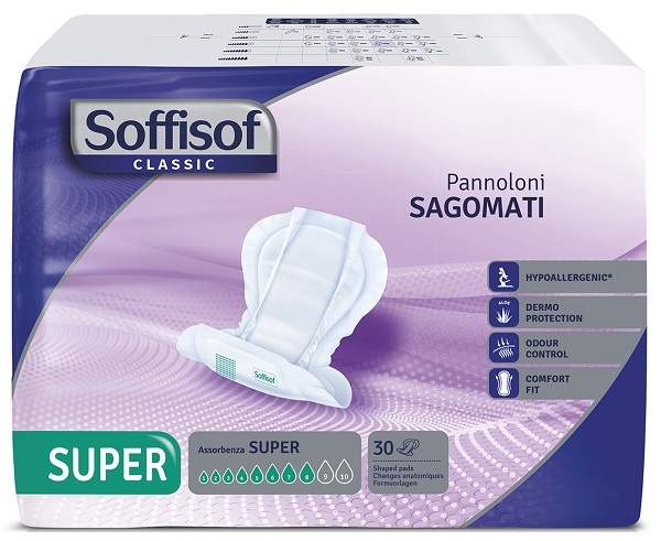 PANNOLONE SOFFISOF CLASSIC SAGOMATO SUPER 30 PEZZI - Metafarm
