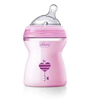 CHICCO BIBERON NATFEEL 2M+ GIRL 250 ML - Metafarm
