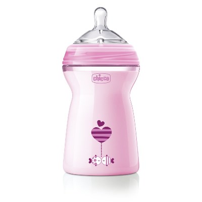 CHICCO BIBERON NATFEEL 6M+ GIRL 330 ML - Metafarm