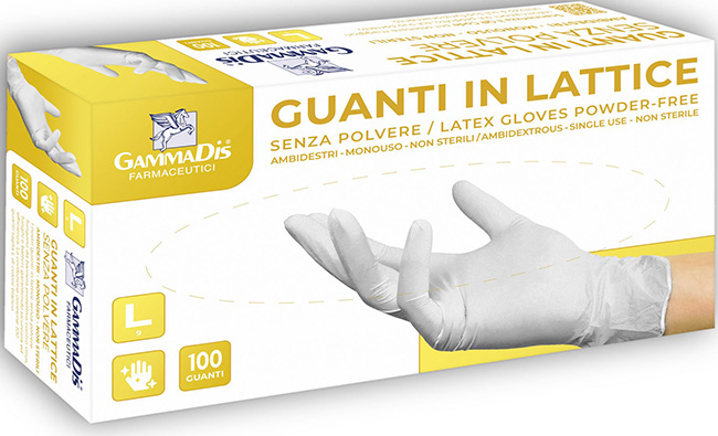 GUANTI LATTICE SENZA POLVERE SMALL 100 PEZZI GAMMADIS - Metafarm