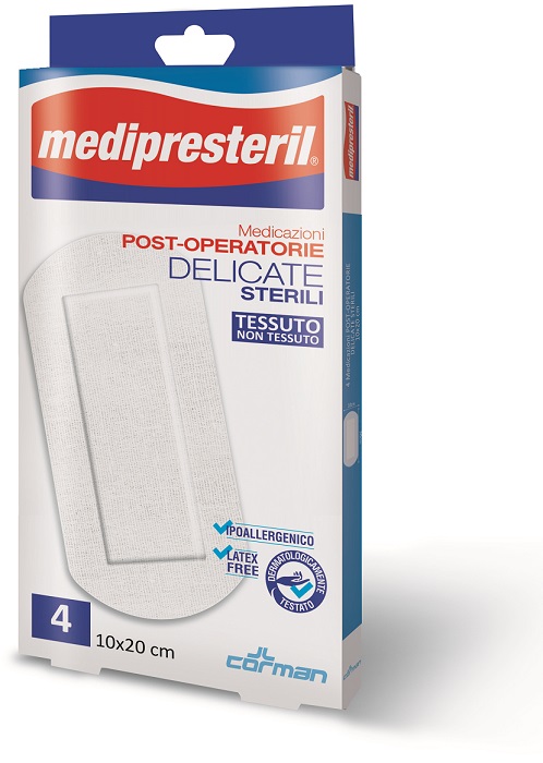 MEDICAZIONE POST OPERATORIA MEDIPRESTERIL DELICATA TNT 10X20CM 5 PEZZI - Metafarm