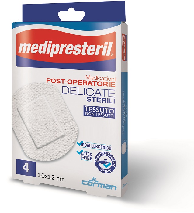 MEDICAZIONE POST OPERATORIA MEDIPRESTERIL DELICATA TNT 10X12CM 5 PEZZI - Metafarm