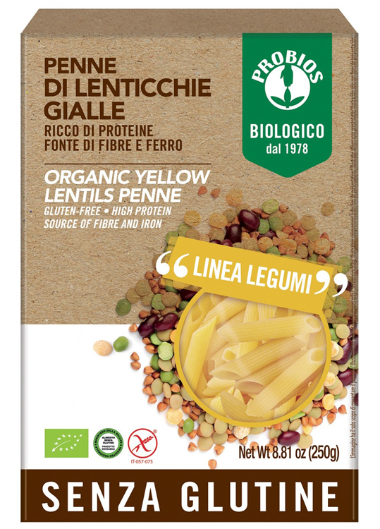 PROBIOS PENNE LENTICCHIE GIALLE 250 G - Metafarm