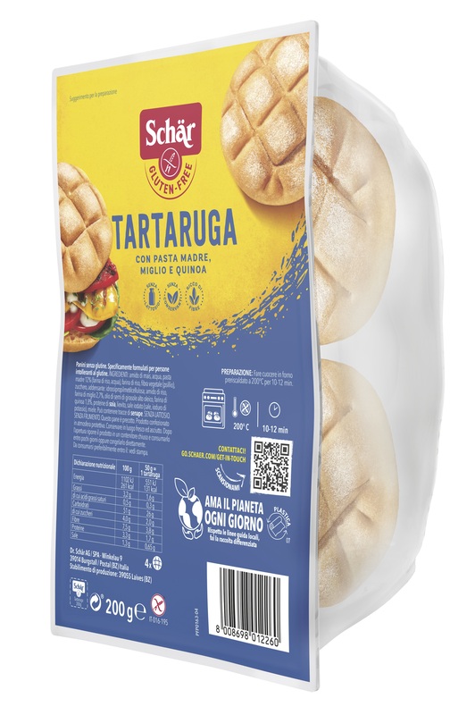 SCHAR TARTARUGA PANE SENZA LATTOSIO 200 G - Metafarm
