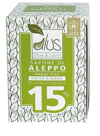 ALUS OLICE & LAUREL SAPONE DI ALEPPO FATTO A MANO 15% 200 G - Metafarm