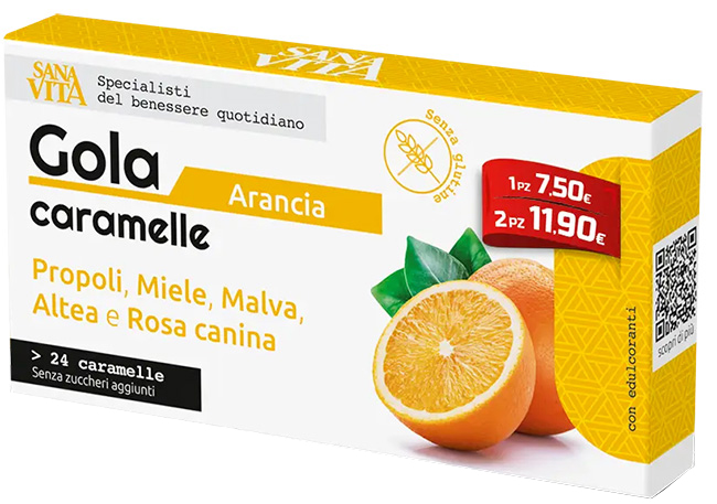 SANAVITA GOLA ARANCIA 24 COMPRESSE - Metafarm