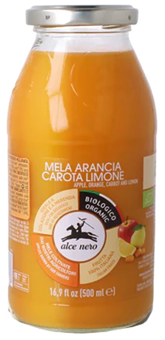SUCCO 100% MELA ARANCIA CAROTA LIMONE BIO 500 ML - Metafarm