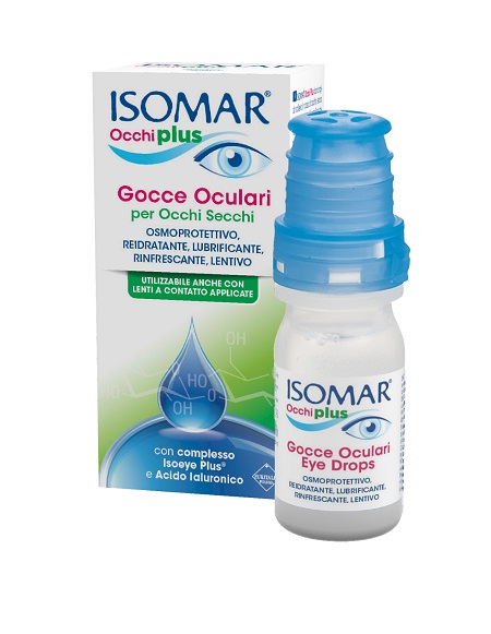 ISOMAR OCCHI PLUS GOCCE OCULARI PER OCCHI SECCHI ALL'ACIDO IALURONICO 0,25% 10 ML - Metafarm