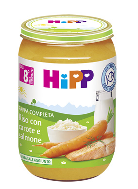 HIPP PAPPA PRONTA RISO CAROTE SALMONE 220 G - Metafarm