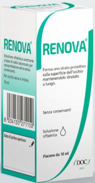 RENOVA COLLIRIO SOSTITUTO LACRIMALE A BASE DI ACIDO IALURONICO 0,4% FLACONE DA 10 ML SENZA CONSERVANTI - Metafarm