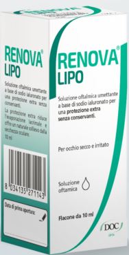 RENOVA COLLIRIO SOSTITUTO LACRIMALE A BASE DI ACIDO IALURONICO 0,4% E LIPIDI FLACONE DA 10 ML SENZA CONSERVANTI - Metafarm