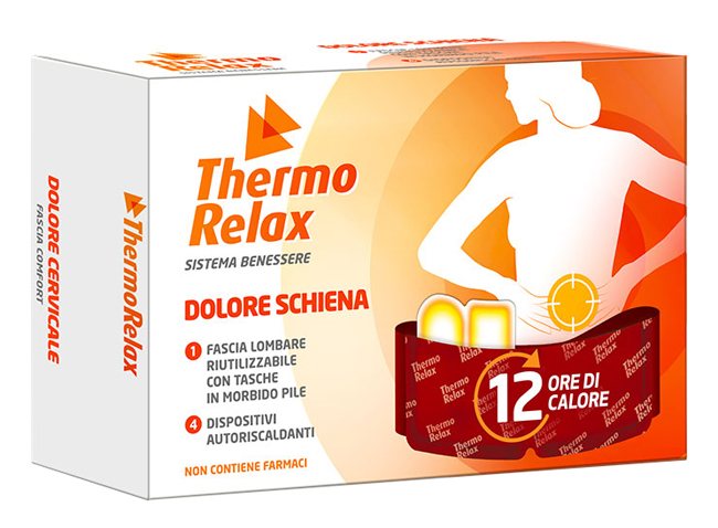 THERMORELAX FASCIA LOMBARE DOLORE SCHIENA+4 DISPOSITIVI AUTORISCALDANTI - Metafarm