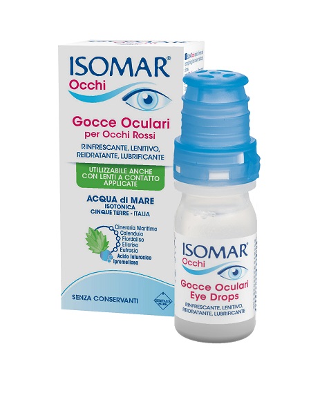 ISOMAR OCCHI GOCCE OCULARI ALL'ACIDO IALURONICO 0,20% 10 ML SENZA CONSERVANTI - Metafarm