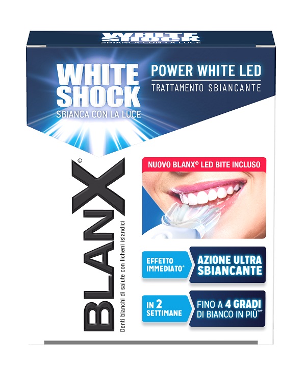 BLANX WHITE SHOCK TRATTAMENTO SBIANCANTE POWER WHITE 30 ML + LED BITE - Metafarm