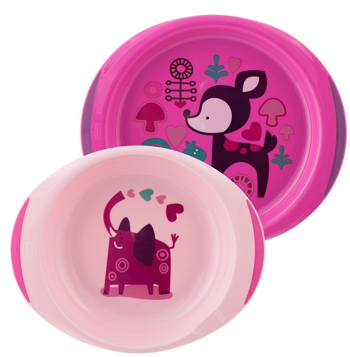 CHICCO PIATTO FONDO E PIANO 12 MESI+ ROSA/VERDE - Metafarm