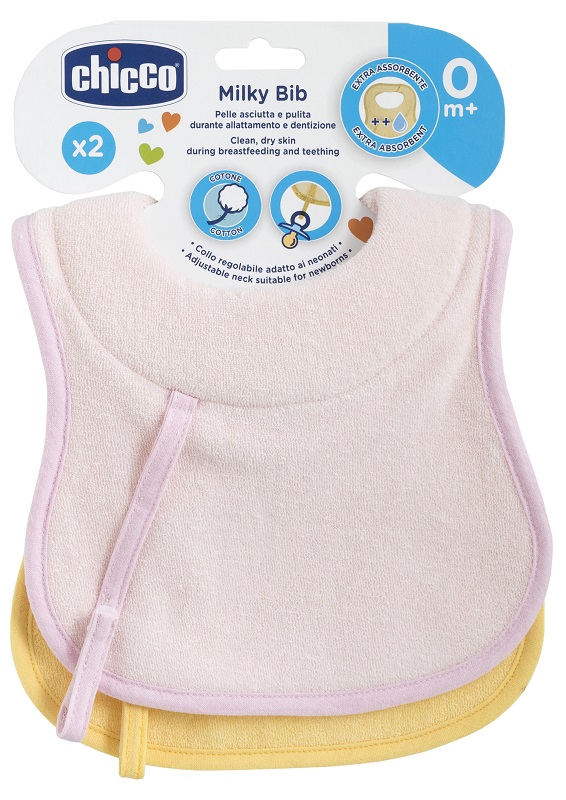 CHICCO BAVAGLINE 0M+ 2PZ ROSA - Metafarm