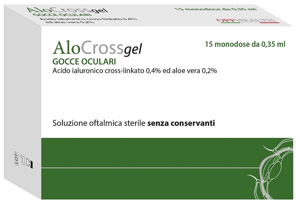 ALOCROSS SOLUZIONE OFTALMICA ACIDO IALURONICO CROSS-LINKATO 0,2% E ALOE VERA 15 MONODOSE DA 0,35 ML - Metafarm
