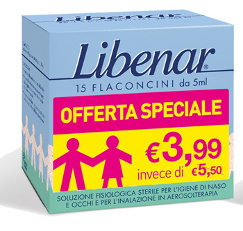LIBENAR 15 FLACONCINI SOLUZIONE ISOTONICA 5 ML TAGLIO PREZZO - Metafarm