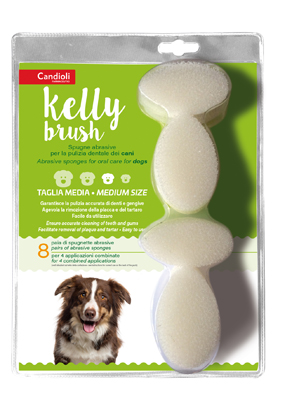 KELLY BRUSH SPUGNETTA ABRASIVA PER CANI DI TAGLIA MEDIA 16 PEZZI - Metafarm