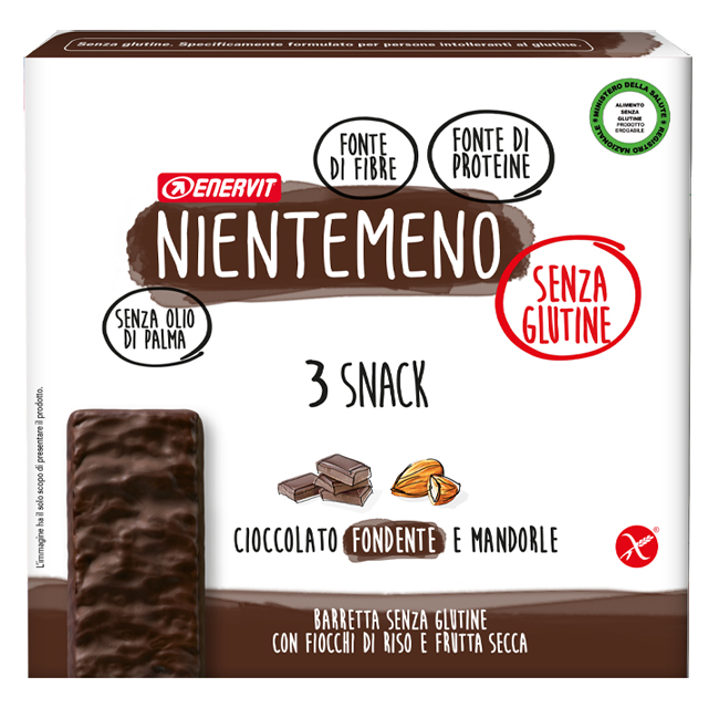 NIENTEMENO BAR FONDENTE MANDORLE 3 X 33 G - Metafarm