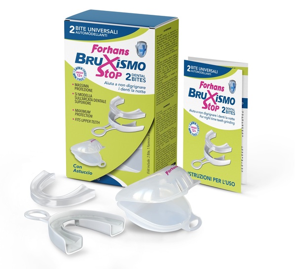 BITE UNIVERSALI AUTOMODELLANTI BRUXISMO STOP FORHANS 2 PEZZI - Metafarm