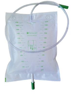 SACCA DA LETTO PER RACCOLTA URINA DA 2 LITRI CON SCARICO TUBO 130 CM 10 PEZZI - Metafarm