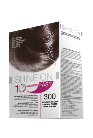 BIONIKE SHINE ON FAST TRATTAMENTO COLORANTE CAPELLI CASTANO SCURO 300 FLACONE 60 ML + TUBO 60 ML - Metafarm