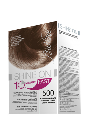 BIONIKE SHINE ON FAST TRATTAMENTO COLORANTE CAPELLI CASTANO CHIARO 500 FLACONE 60 ML + TUBO 60 ML - Metafarm